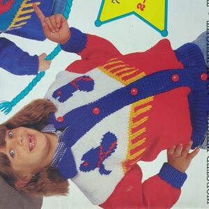 Bernat Kids 1263  7 Designs Sizes 2-12 Knitting Patterns Western Sheep Hearts
